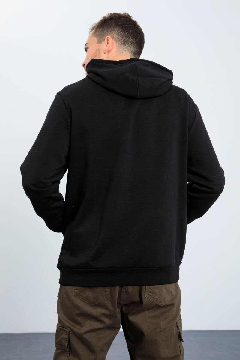 WRITTINGS COTTON MEN HOODIE BLACK/ E ZEZE - 6