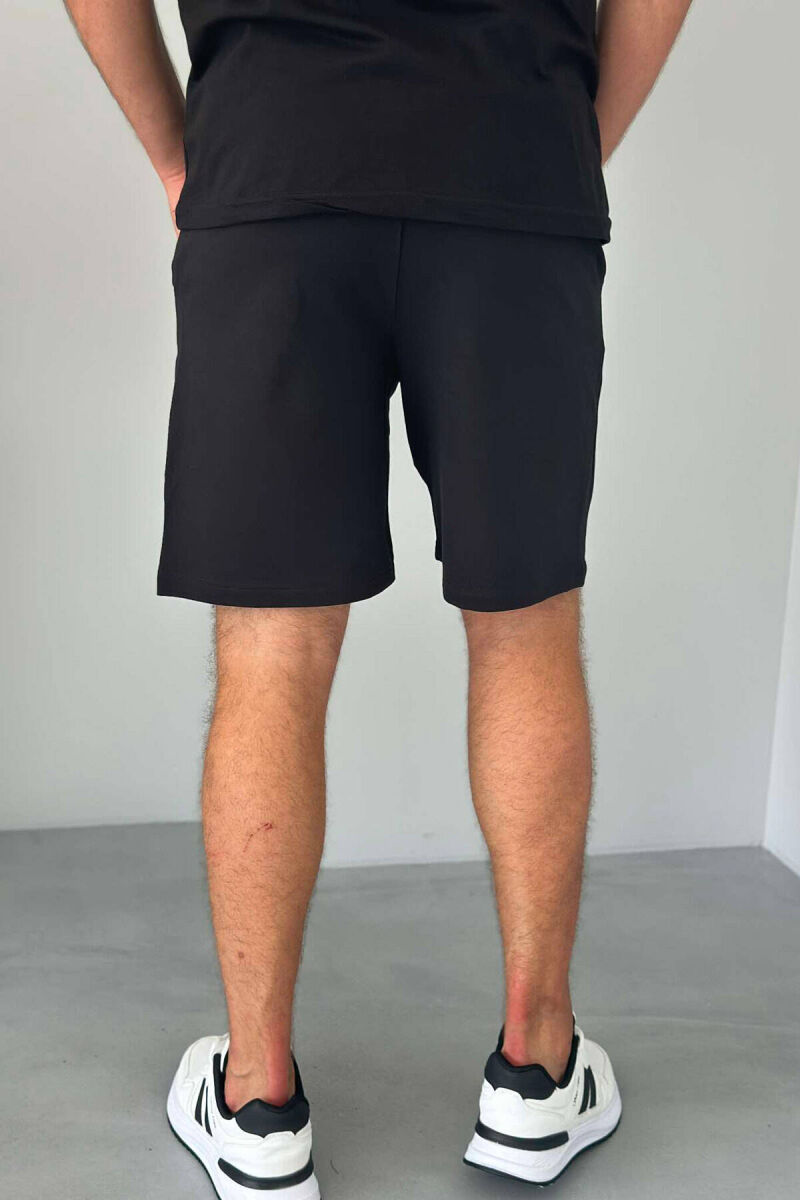 WRITTINGS COTTON MEN SHORT SWEATPANTS BLACK/ E ZEZE - 3