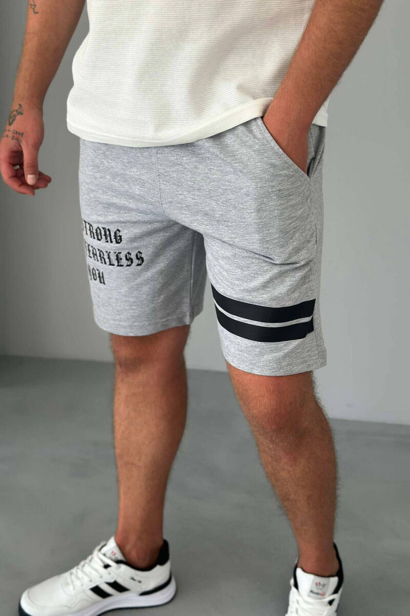 WRITTINGS COTTON MEN SHORT SWEATPANTS GREY/GRI - 1