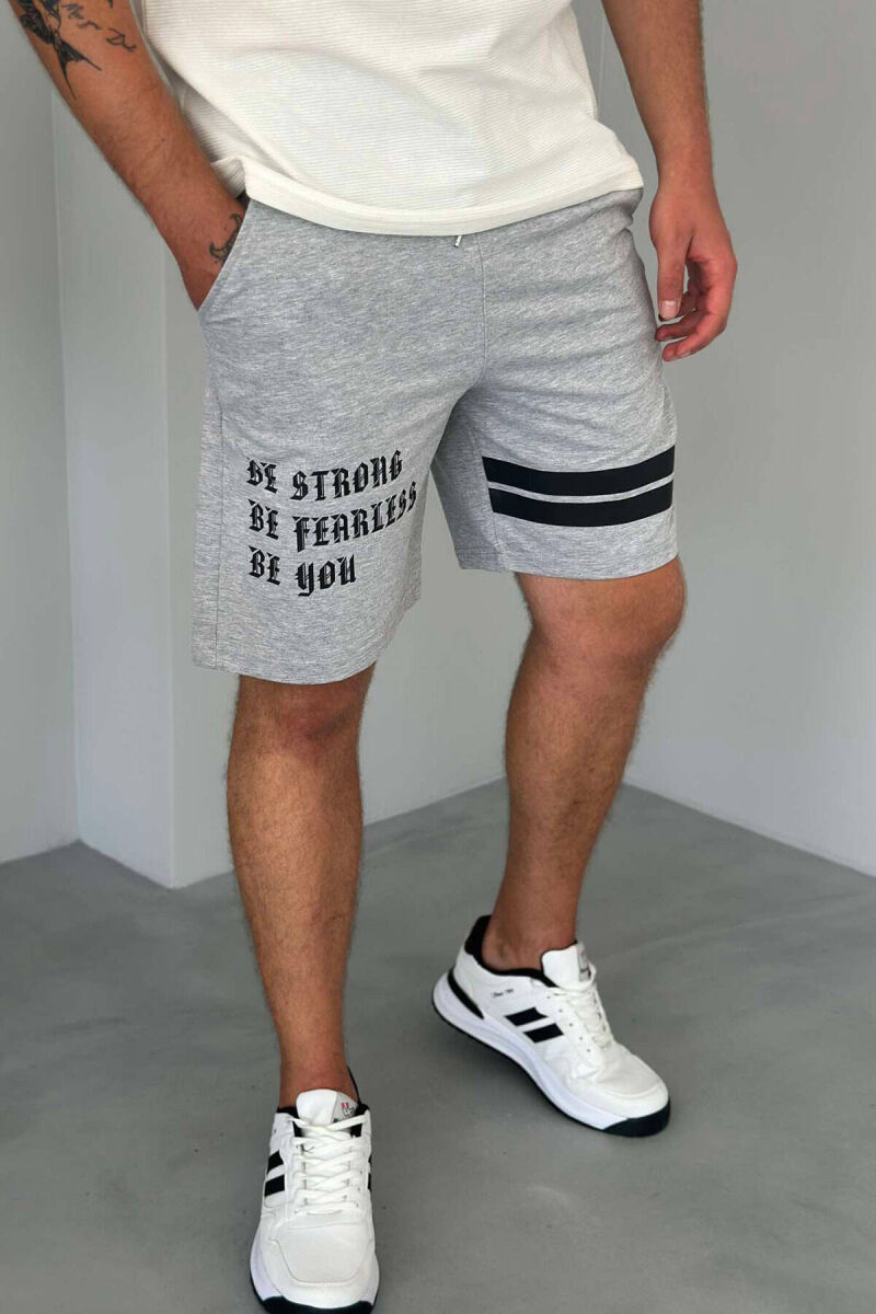 WRITTINGS COTTON MEN SHORT SWEATPANTS GREY/GRI - 2