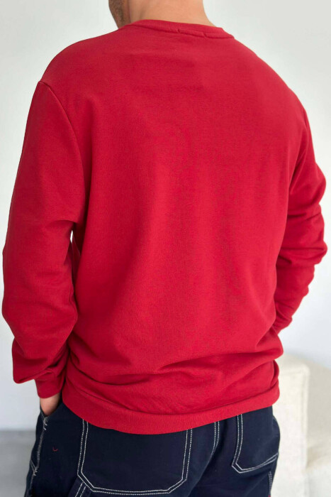 WRITTINGS COTTON MEN SWEATSHIRT BURGUNDY/VISHNJE - 4