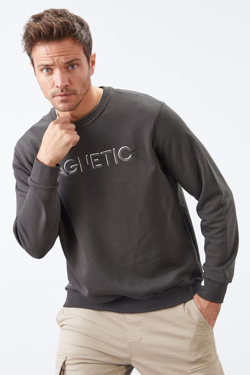 WRITTINGS COTTON MEN SWEATSHIRT DARK GREY/GEE - 8