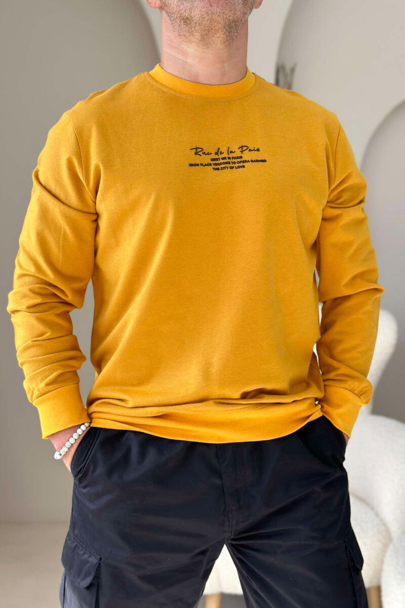 WRITTINGS COTTON MEN SWEATSHIRT MUSTARD/MUSTARDE - 4