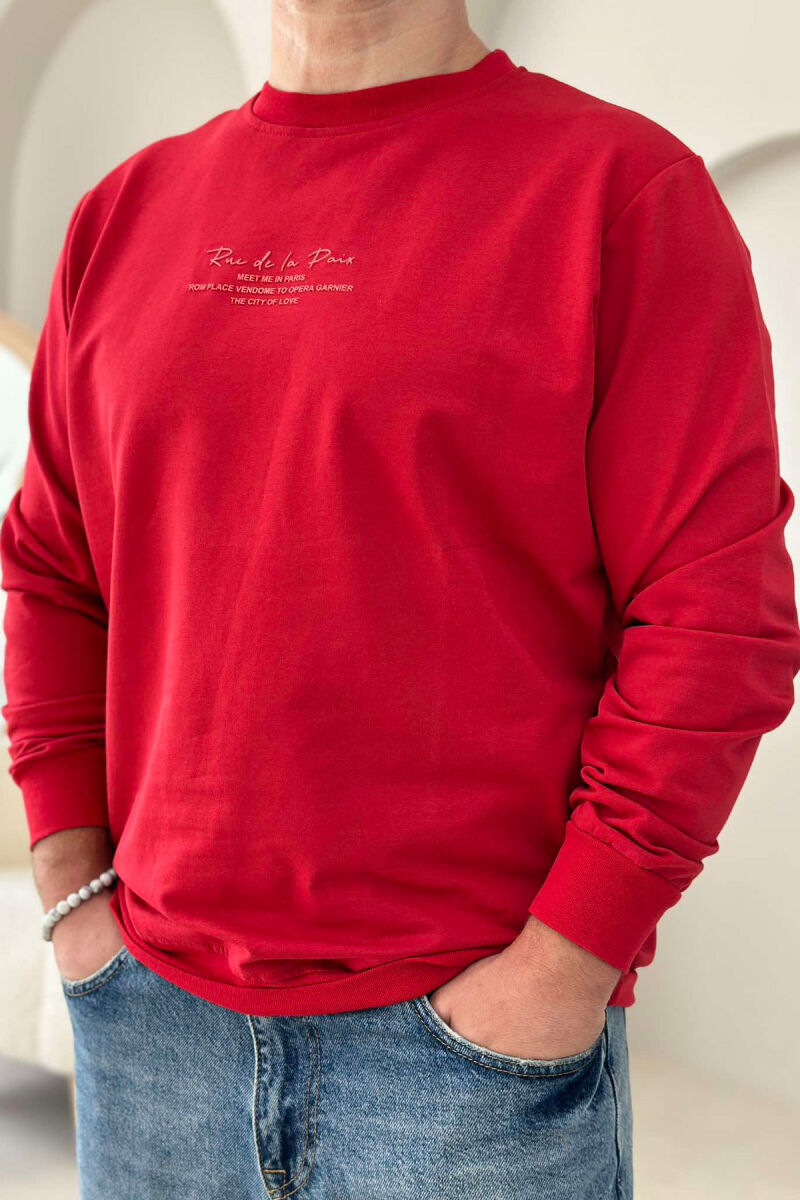 WRITTINGS COTTON MEN SWEATSHIRT RED/E KUQE - 4