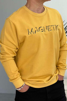 WRITTINGS COTTON MEN SWEATSHIRT YELLOW/E VERDHE 