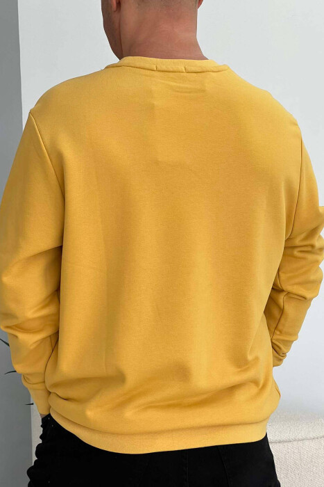 WRITTINGS COTTON MEN SWEATSHIRT YELLOW/E VERDHE - 3