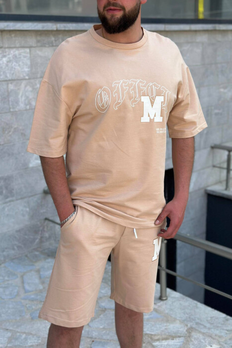 WRITTINGS COTTON MEN SWEATSUIT SET BEIGE/BEZHE - 4