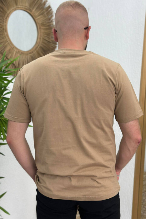 WRITTINGS COTTON MEN T-SHIRT BEIGE/BEZHE - 3