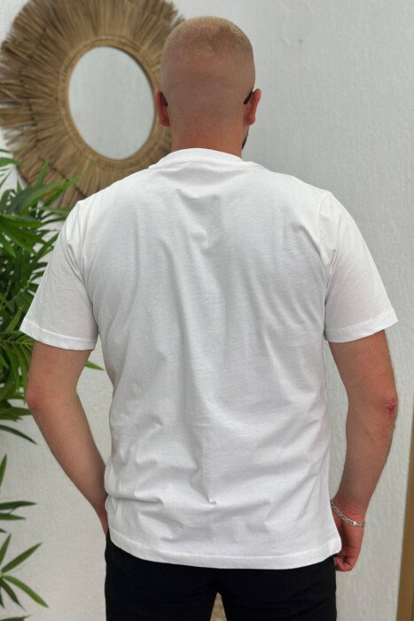 WRITTINGS COTTON MEN T-SHIRT WHITE-E BARDHE - 3