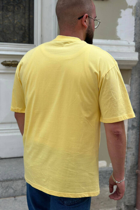 WRITTINGS COTTON MEN T-SHIRT YELLOW/E VERDHE - 2