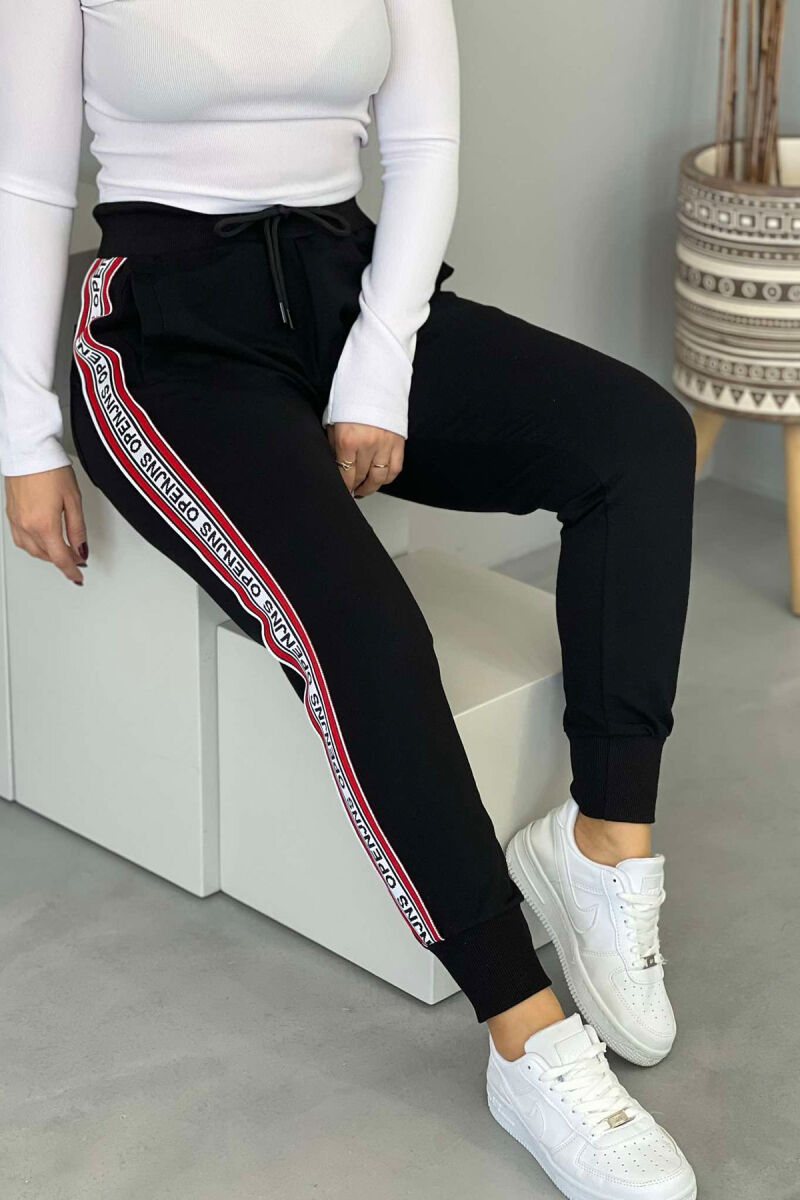 WRITTINGS COTTON POCKET WOMAN SWEATPANTS BLACK/ E ZEZE - 3