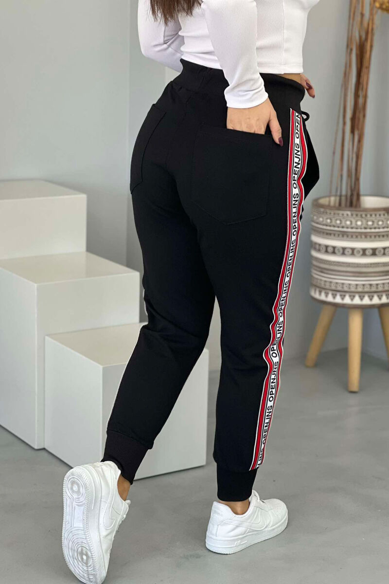 WRITTINGS COTTON POCKET WOMAN SWEATPANTS BLACK/ E ZEZE - 5