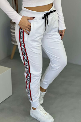 WRITTINGS COTTON POCKET WOMAN SWEATPANTS WHITE-E BARDHE 