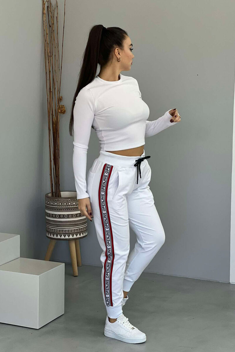 WRITTINGS COTTON POCKET WOMAN SWEATPANTS WHITE-E BARDHE - 3