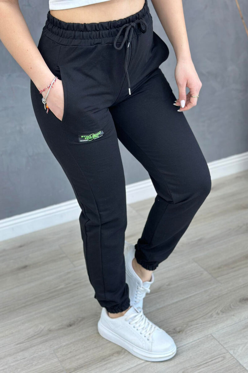 WRITTINGS COTTON WOMAN SWEATPANTS BLACK/ E ZEZE - 1