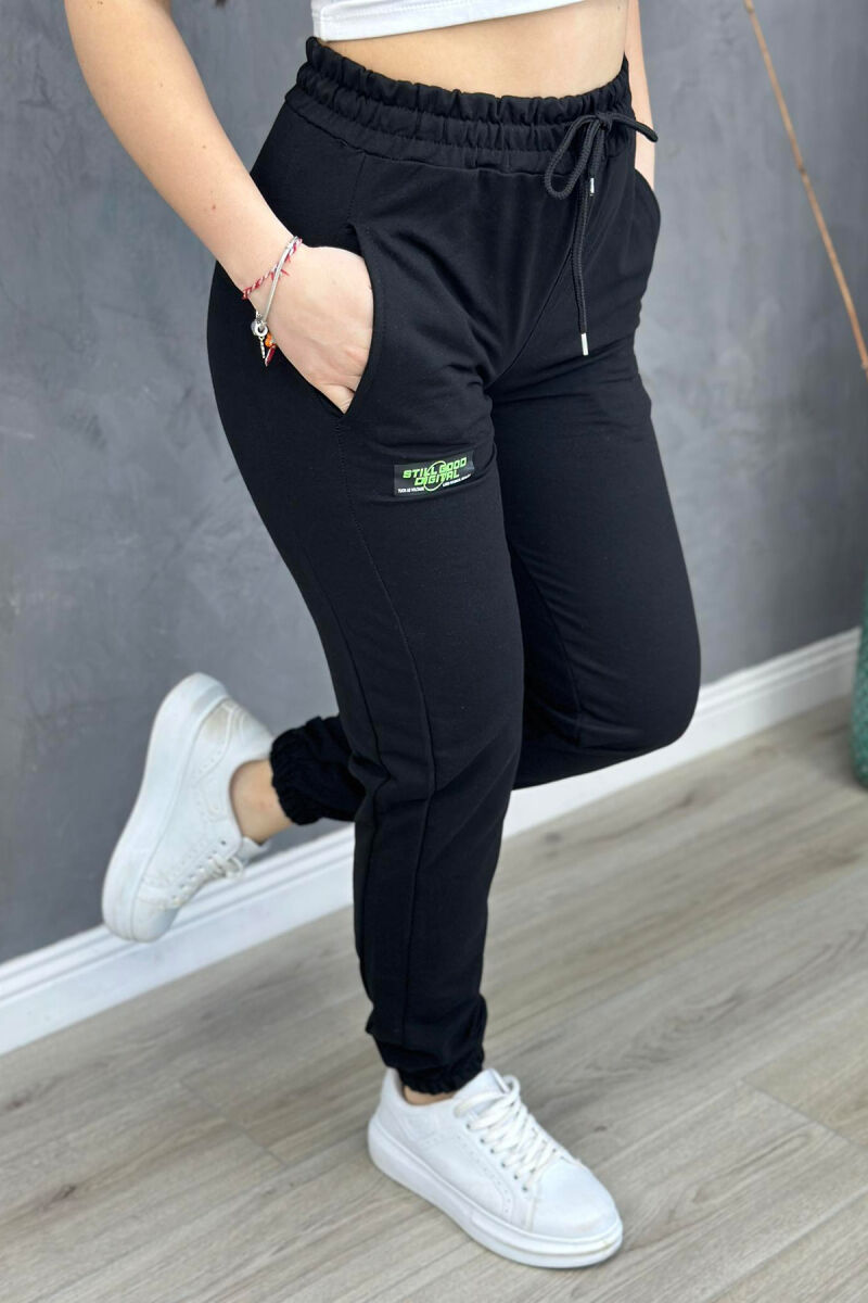 WRITTINGS COTTON WOMAN SWEATPANTS BLACK/ E ZEZE - 3