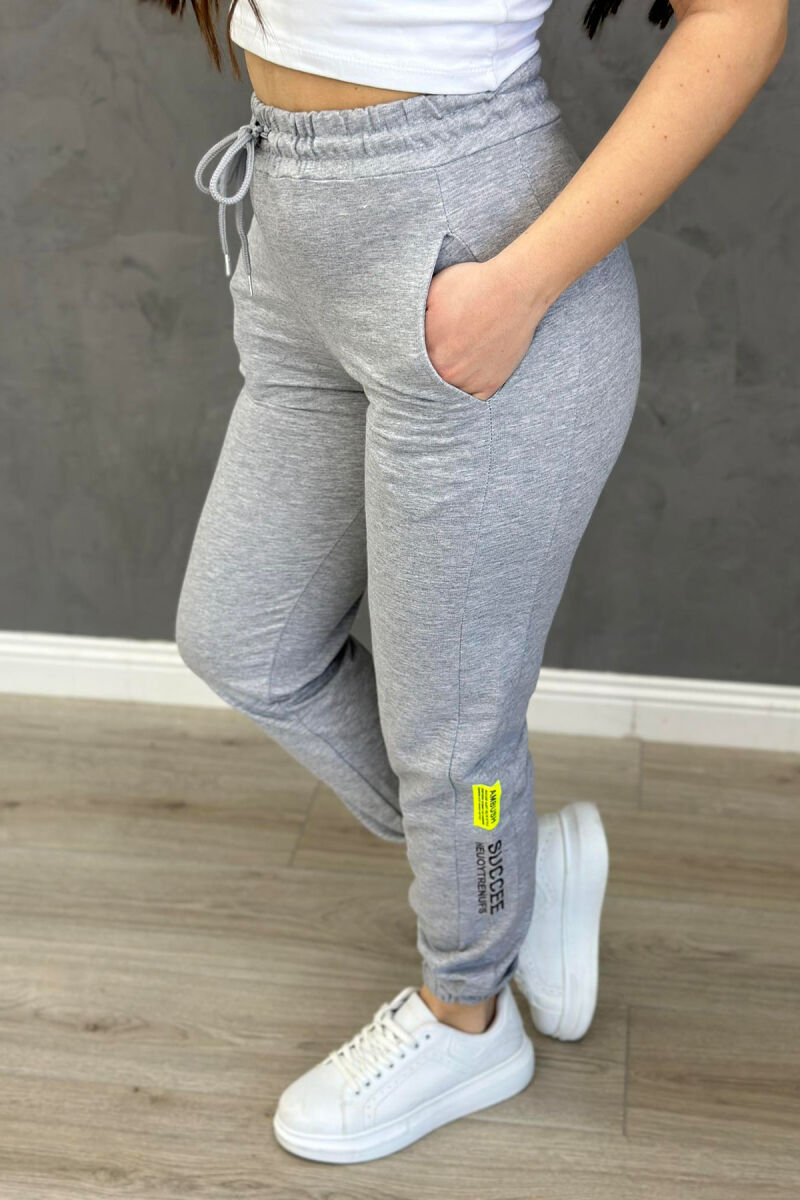 WRITTINGS COTTON WOMAN SWEATPANTS LIGHT GREY/GZ - 5