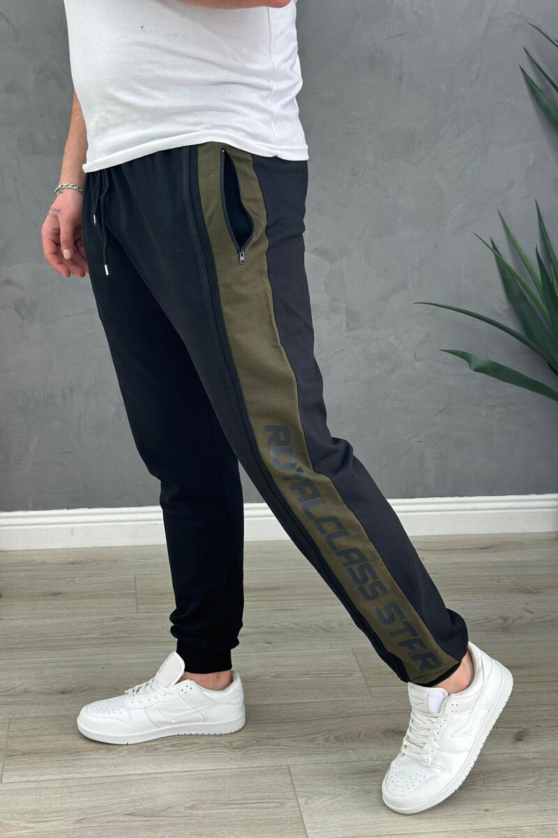 WRITTINGS DIFFERENT COLORS MEN SWEATPANTS BLACK/ E ZEZE - 2