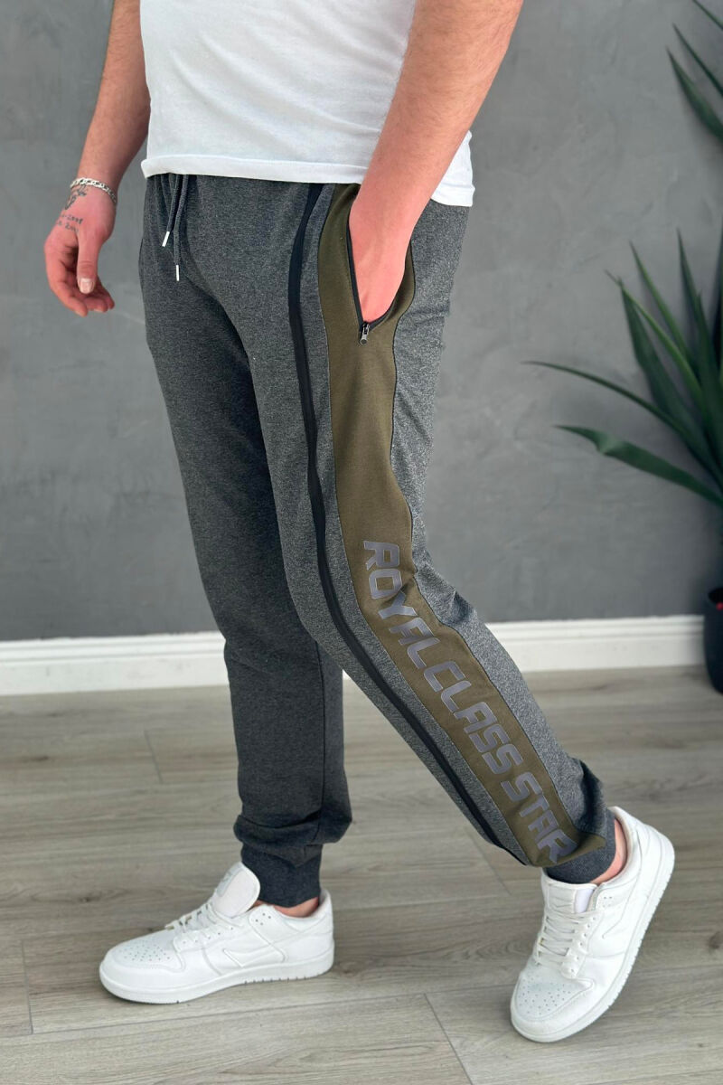 WRITTINGS DIFFERENT COLORS MEN SWEATPANTS DARK GREY/GEE - 2