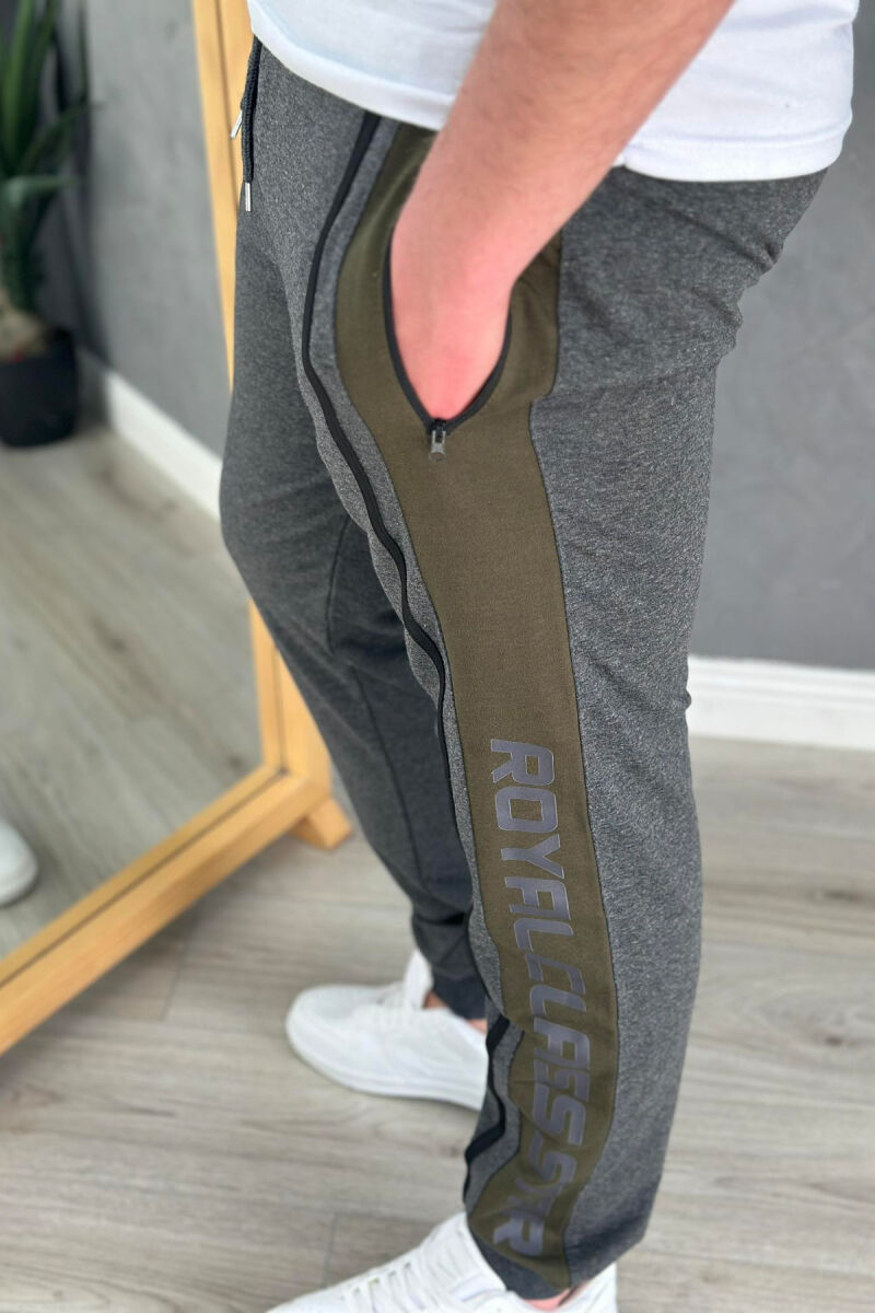 WRITTINGS DIFFERENT COLORS MEN SWEATPANTS DARK GREY/GEE - 4