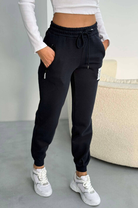 WRITTINGS FLUFFY WOMEN SWEATPANTS DARK BLUE/BEE - 5