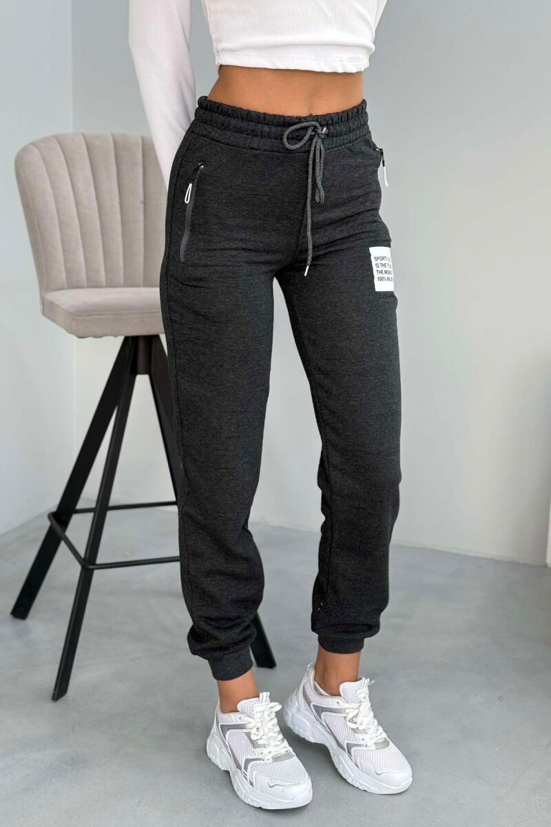 WRITTINGS FLUFFY WOMEN SWEATPANTS DARK GREY/GEE - 1