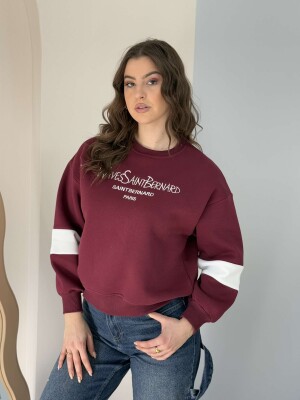 WRITTINGS FLUFFY WOMEN SWEATSHIRT BURGUNDY/VISHNJE 