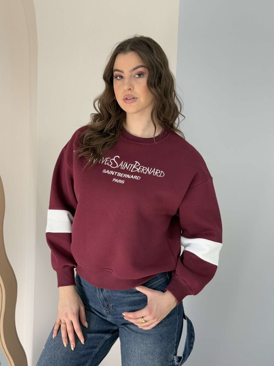 WRITTINGS FLUFFY WOMEN SWEATSHIRT BURGUNDY/VISHNJE - 1