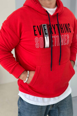 WRITTINGS HOOD COTTON MEN HOODIE RED/E KUQE 