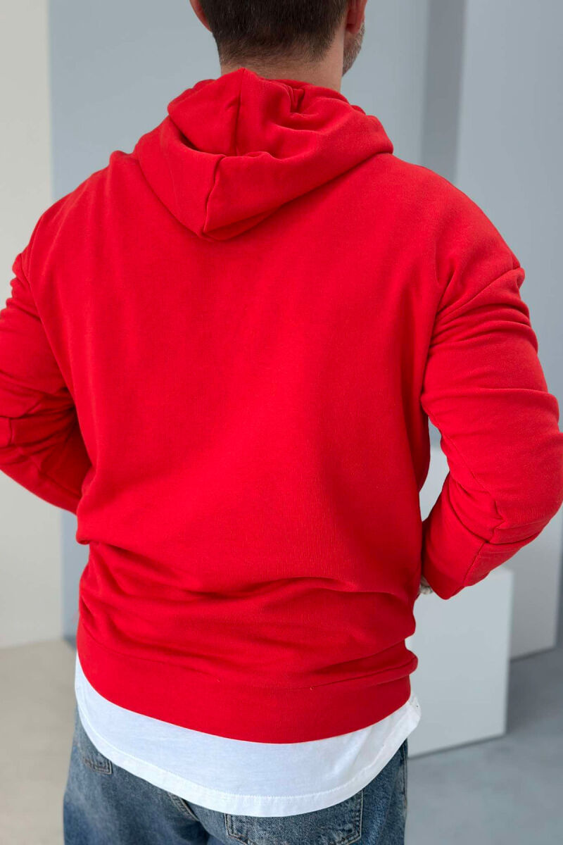 WRITTINGS HOOD COTTON MEN HOODIE RED/E KUQE - 2