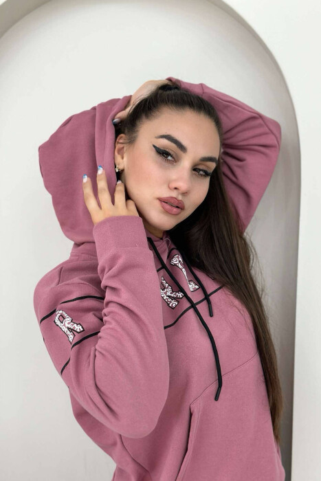 WRITTINGS HOOD COTTON WOMAN HOODIE VINEGAR/UTHULL - 4