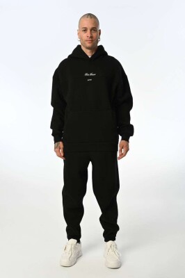 WRITTINGS HOODED MEN FLUFFY SET BLACK/ E ZEZE 