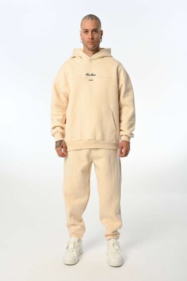 WRITTINGS HOODED MEN FLUFFY SET CREAM/KREM 