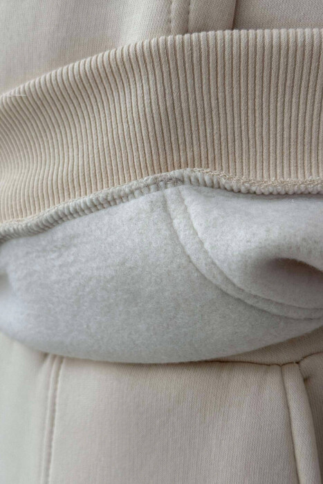 WRITTINGS HOODED MEN FLUFFY SET CREAM/KREM - 4