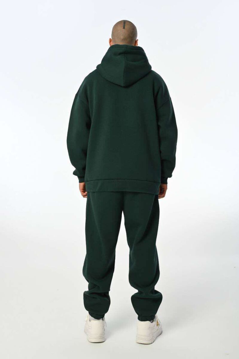 WRITTINGS HOODED MEN FLUFFY SET DARK GREEN/JEE - 2