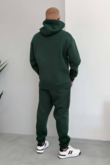 WRITTINGS HOODED MEN FLUFFY SET DARK GREEN/JEE - 2