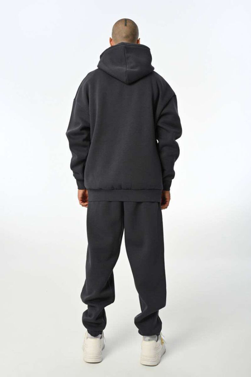 WRITTINGS HOODED MEN FLUFFY SET DARK GREY/GEE - 2