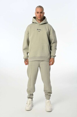 WRITTINGS HOODED MEN FLUFFY SET LIGHT GREY/GZ 