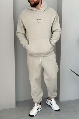 WRITTINGS HOODED MEN FLUFFY SET LIGHT GREY/GZ 