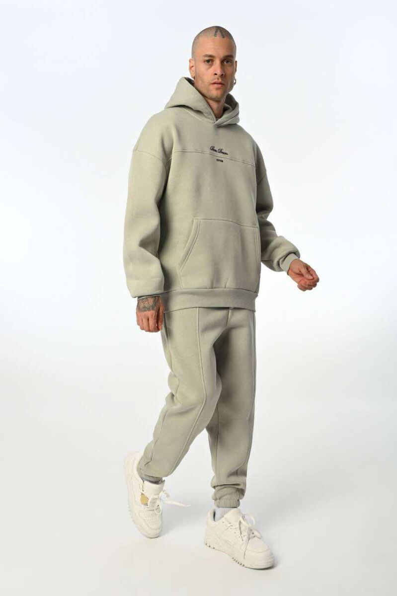 WRITTINGS HOODED MEN FLUFFY SET LIGHT GREY/GZ - 2