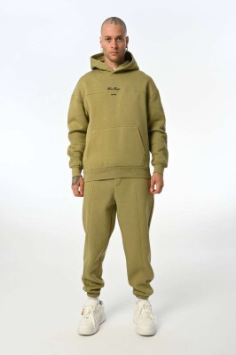 WRITTINGS HOODED MEN FLUFFY SET OLIVE/ULLI 