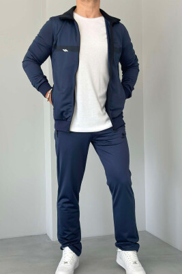 WRITTINGS JACKET+SWEATPANTS ONE COLOR MEN SET BLUE/BLU 