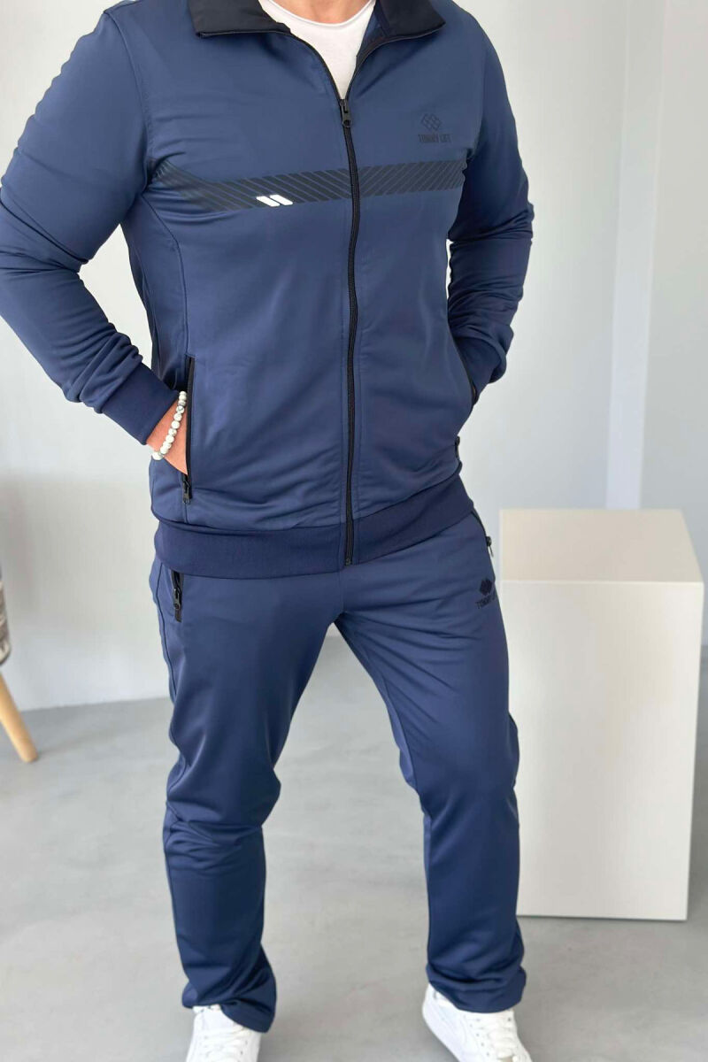 WRITTINGS JACKET+SWEATPANTS ONE COLOR MEN SET BLUE/BLU - 2