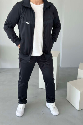 WRITTINGS JACKET+SWEATPANTS ONE COLOR MEN SET DARK BLUE/BEE 