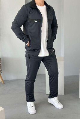 WRITTINGS JACKET+SWEATPANTS ONE COLOR MEN SET DARK GREY/GEE 