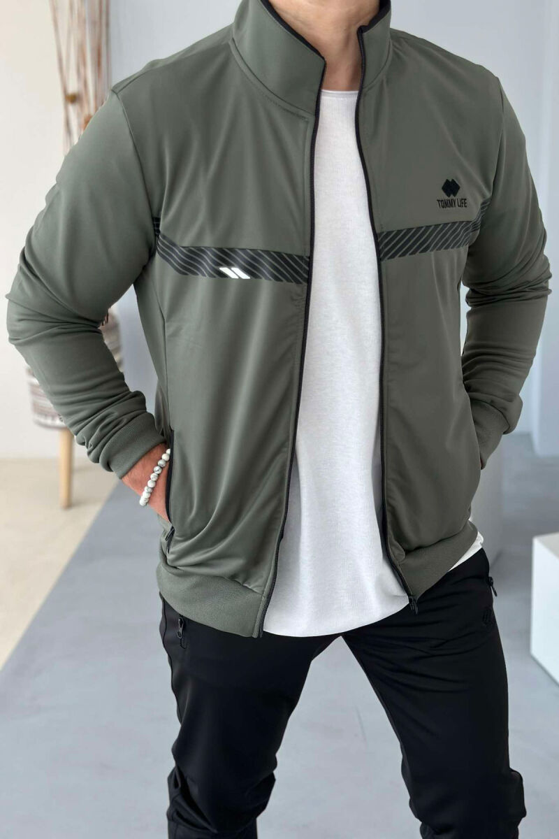 WRITTINGS JACKET+SWEATPANTS ONE COLOR MEN SET GREEN/JESHILE - 3