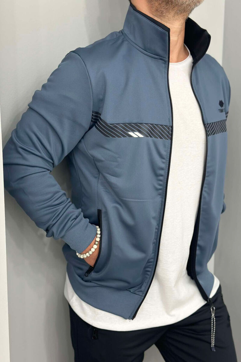 WRITTINGS JACKET+SWEATPANTS ONE COLOR MEN SET LIGHTBLUE/BZ - 3