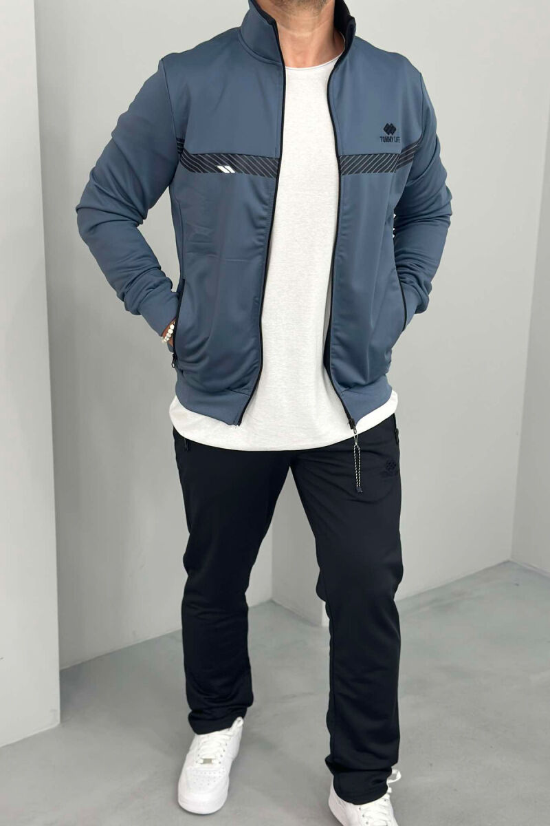 WRITTINGS JACKET+SWEATPANTS ONE COLOR MEN SET LIGHTBLUE/BZ - 4