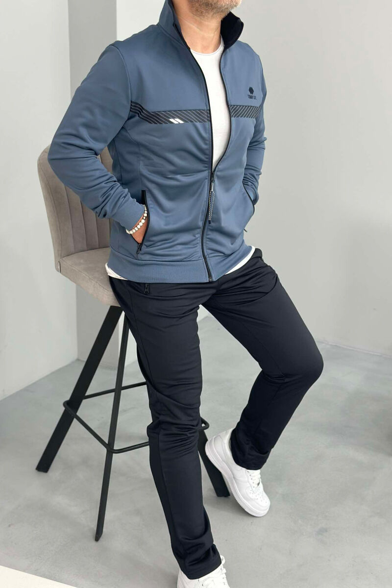 WRITTINGS JACKET+SWEATPANTS ONE COLOR MEN SET LIGHTBLUE/BZ - 5