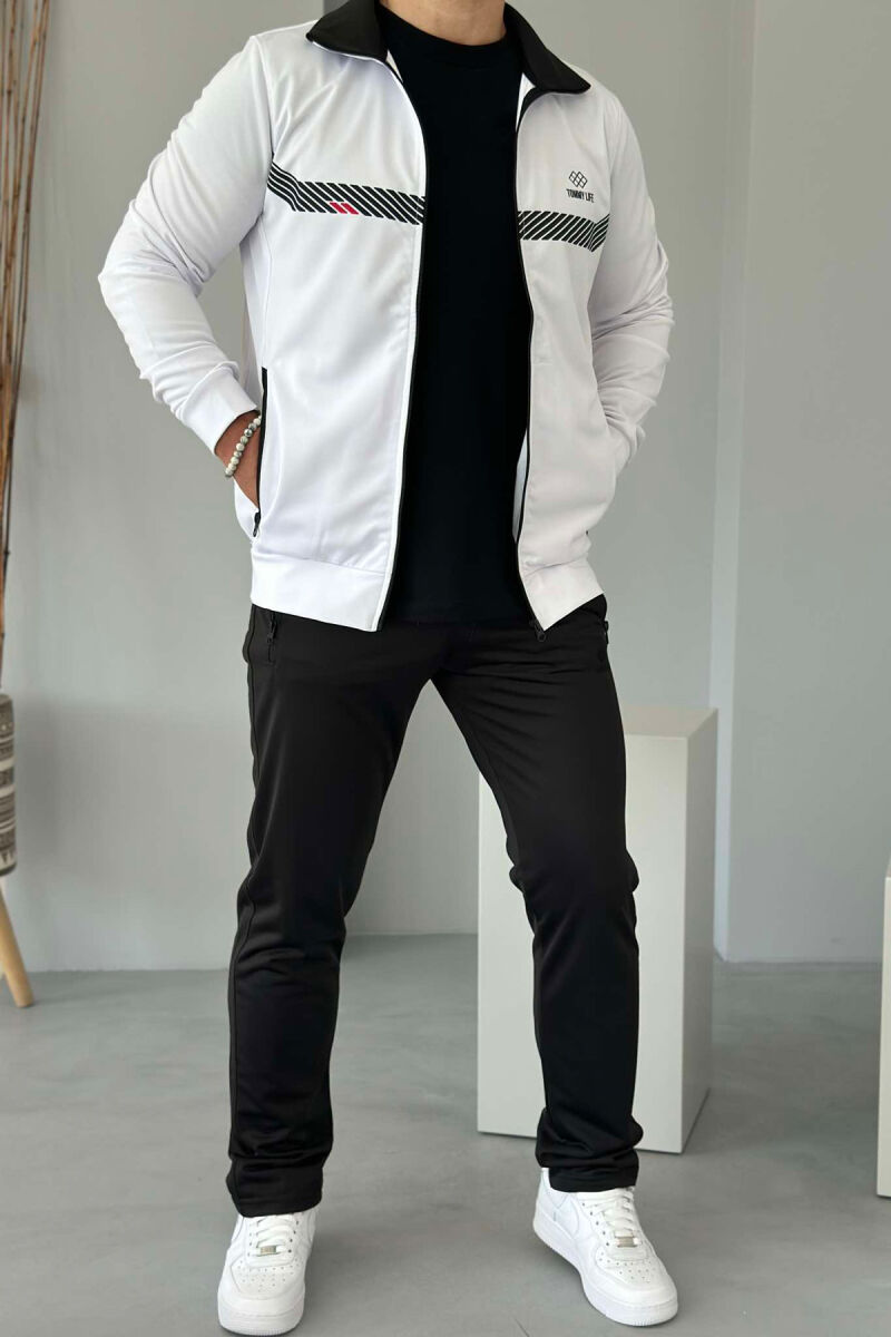 WRITTINGS JACKET+SWEATPANTS ONE COLOR MEN SET WHITE-E BARDHE - 1